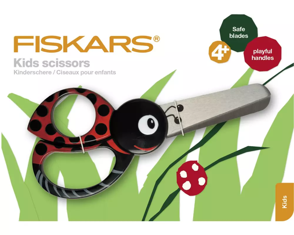 Fiskars Kinderschere Marienkäfer Rostfreier Stahl