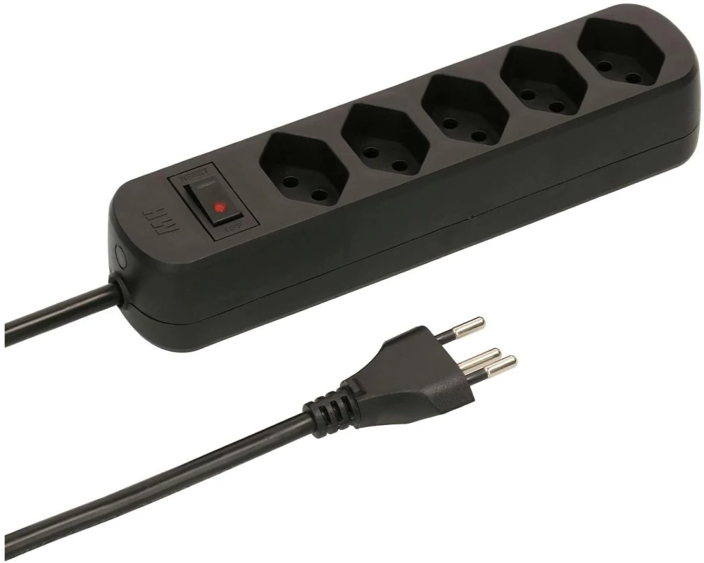 Max Hauri Steckdosenleiste Basic Line 5x Typ 13 sw Schalter Green+Fair