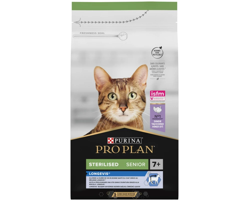 Purina Pro Plan Trockenfutter Steril. Longevis Adult 7+ Truthahn 3 kg