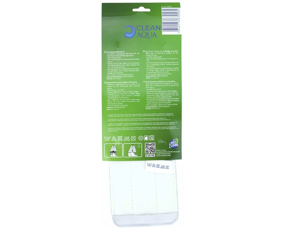 CREaCLEAN Mikrofaser Universal Wischbezug für CleanAqua 2er Set
