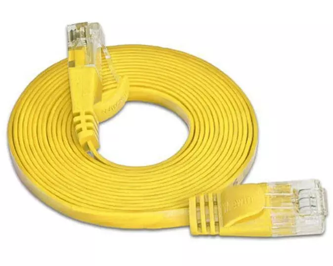 SLIM Slimpatchkabel RJ-45 - RJ-45, Cat 6, UTP, 15 m, Gelb