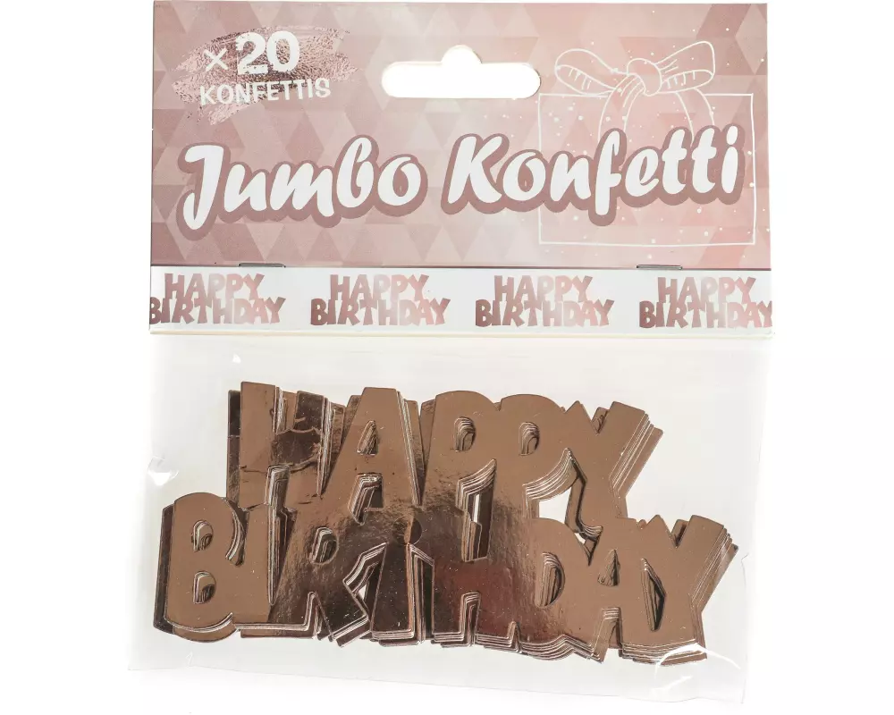 Trendcompany Happy Birthday 7.5 x 10 cm, Rosegold, 20 Stück