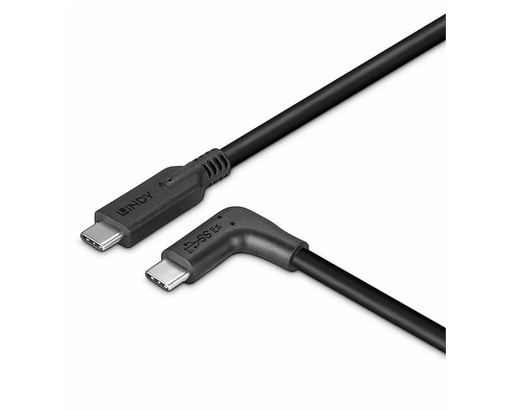 LINDY 1m USB 3.2 Type C Cable, 90, Right Angle