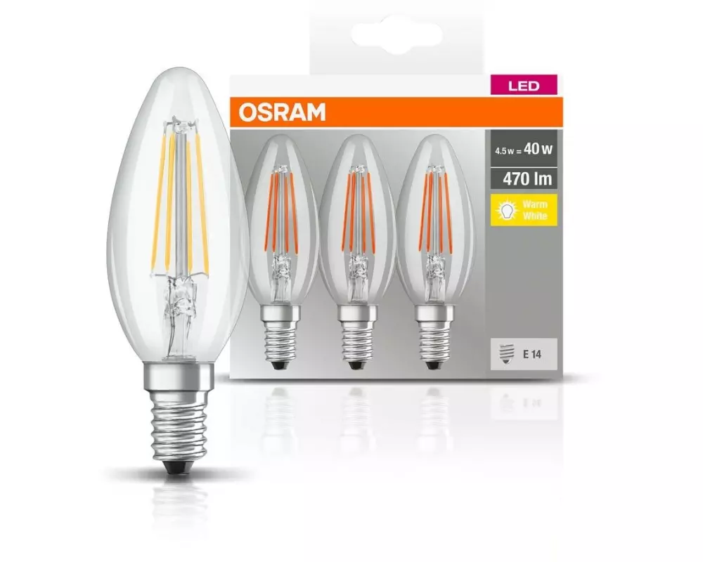 OSRAM Lampe Base Filament 4W, E14 Warmweiss (WW)