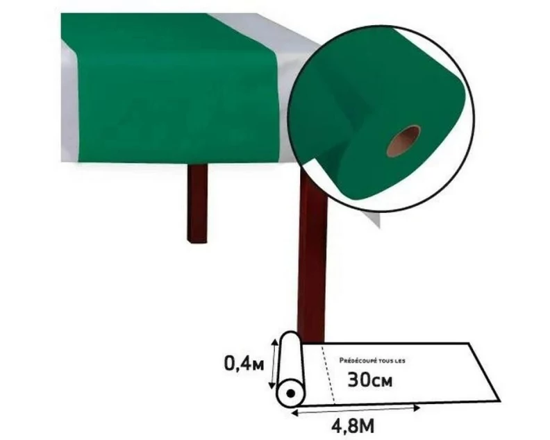 PRO nappe Tischläufer Tête-à-tête, Rolle, 40 x 4800 cm, Grün