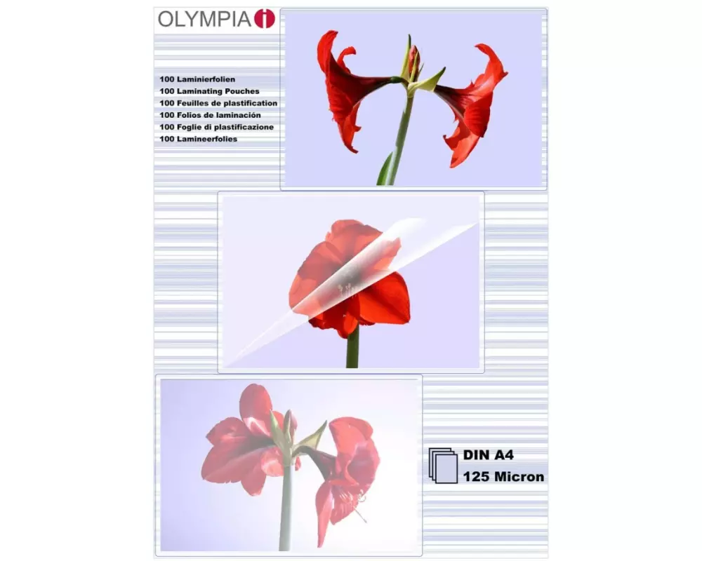 Olympia Laminierfolie A4 ,125 µm, 100 Stück, Glänzend
