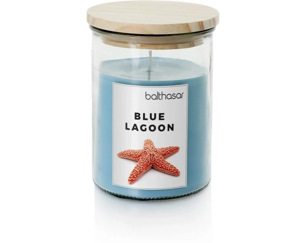 balthasar Duftkerze Blue Lagoon Duftglas gross, hellblau, 1 Stk
