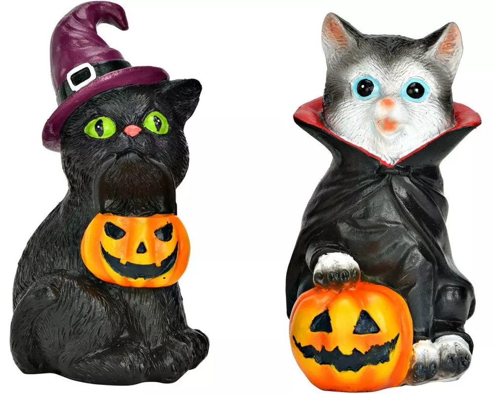 G. Wurm Halloweenfigur Katze 1 Stück, assortiert