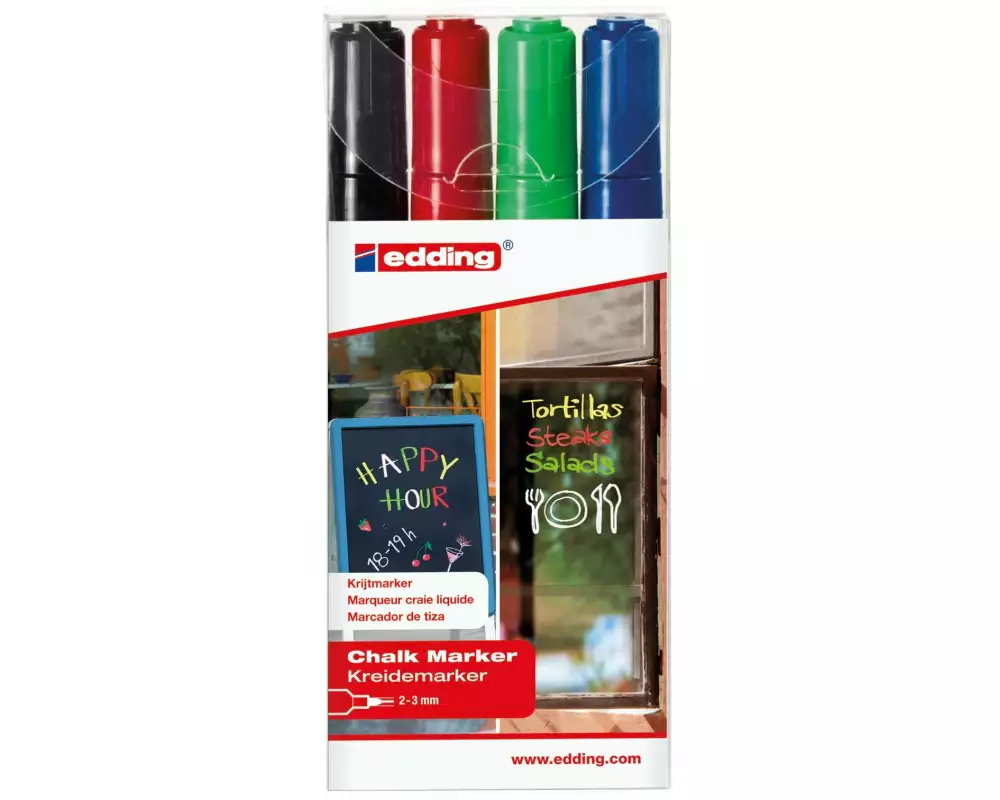 edding Kreidemarker 4095 4 Stück, Mehrfarbig