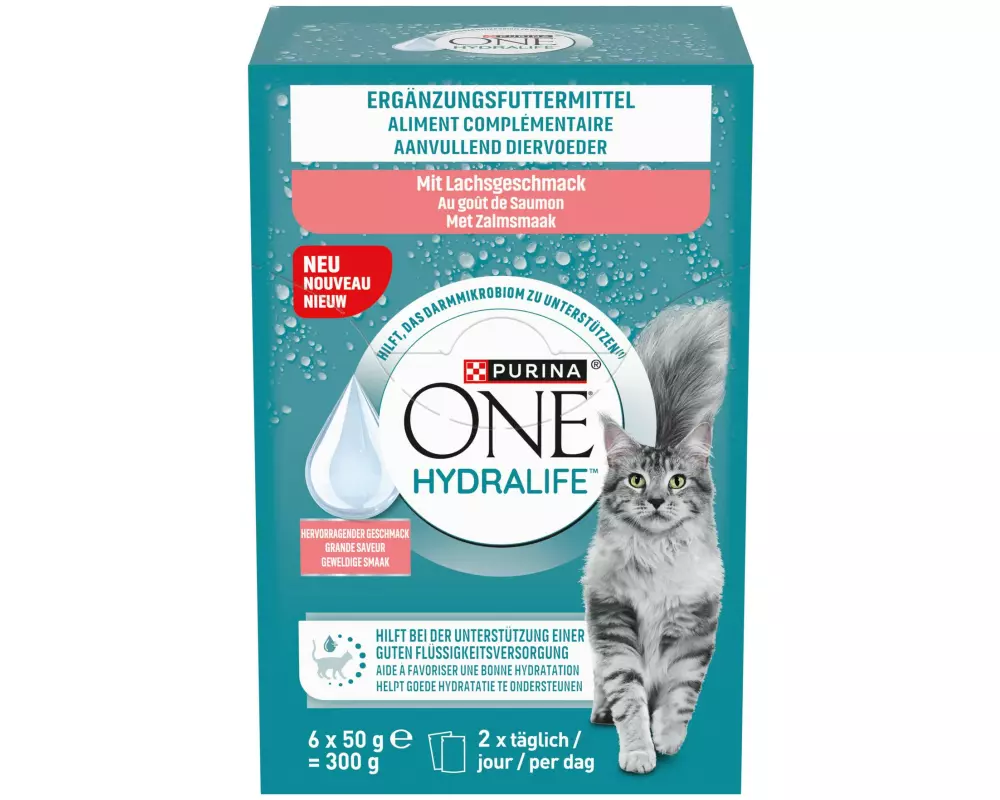 Purina ONE Hydralife mit Lachsgeschmack 6 x 50 g