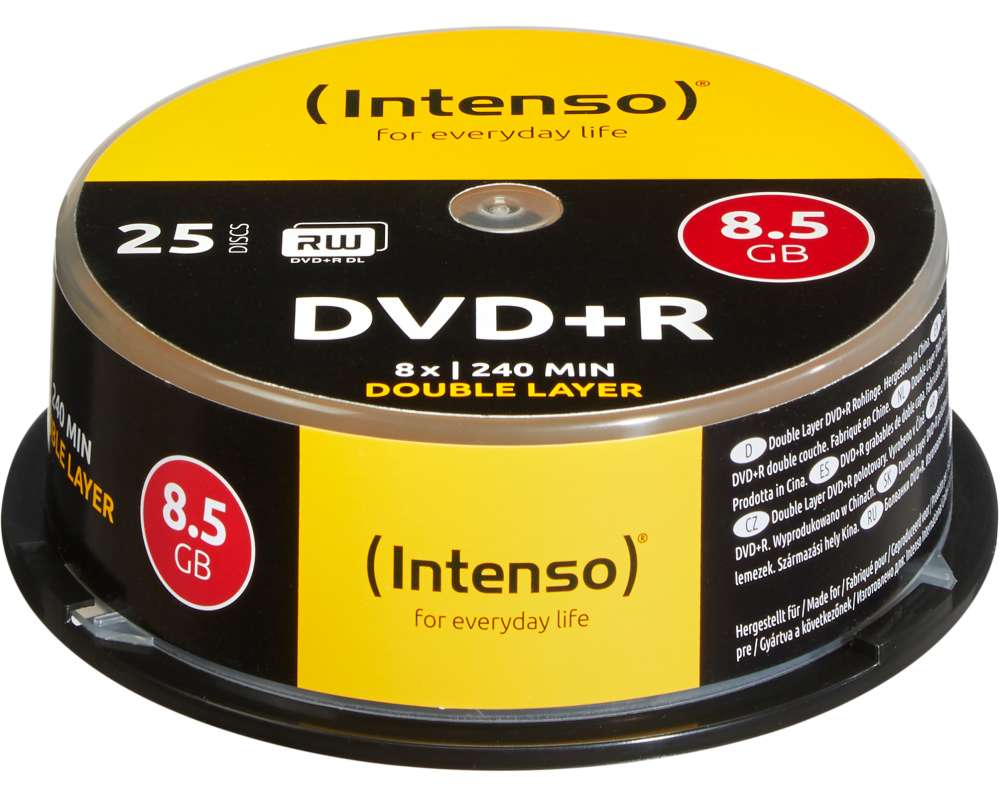 INTENSO DVD+R Cake Box 8.5GB 4311144 8X DL 25 PCS
