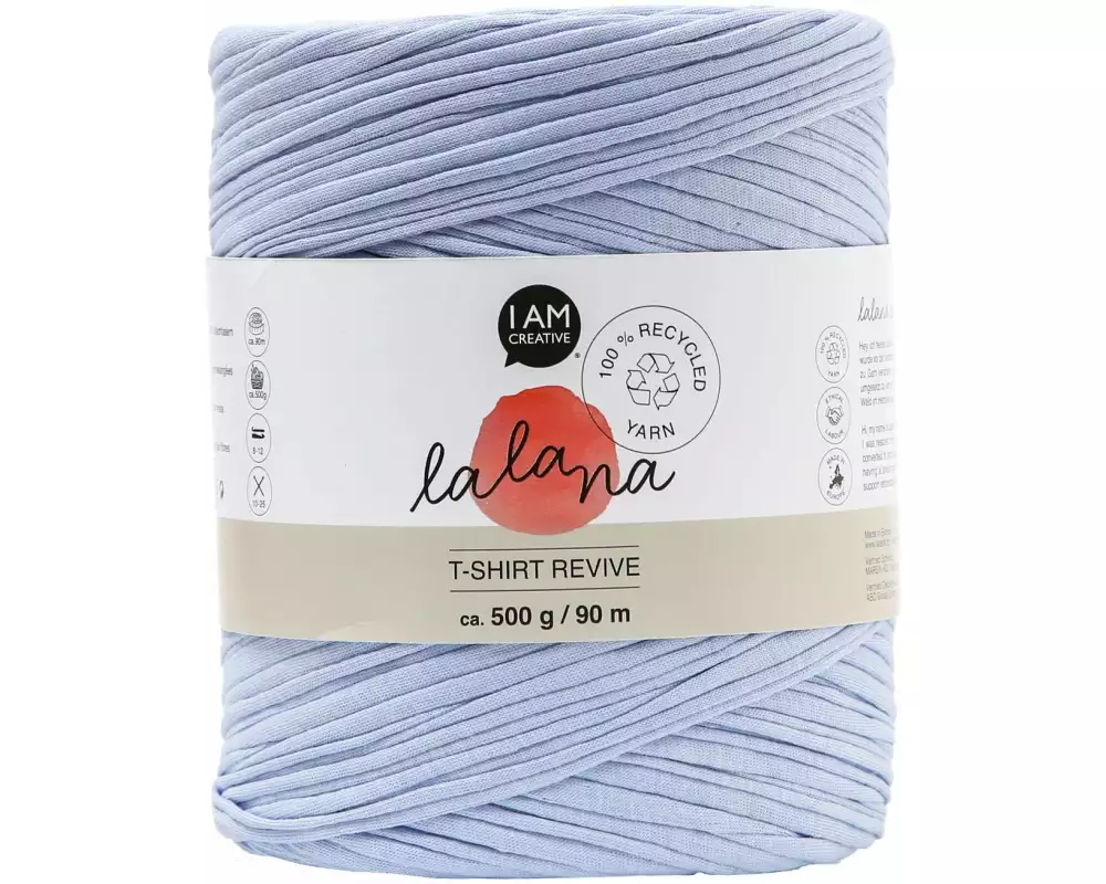 lalana Wolle T-Shirt Revive 5 mm, 500 g, Hellblau