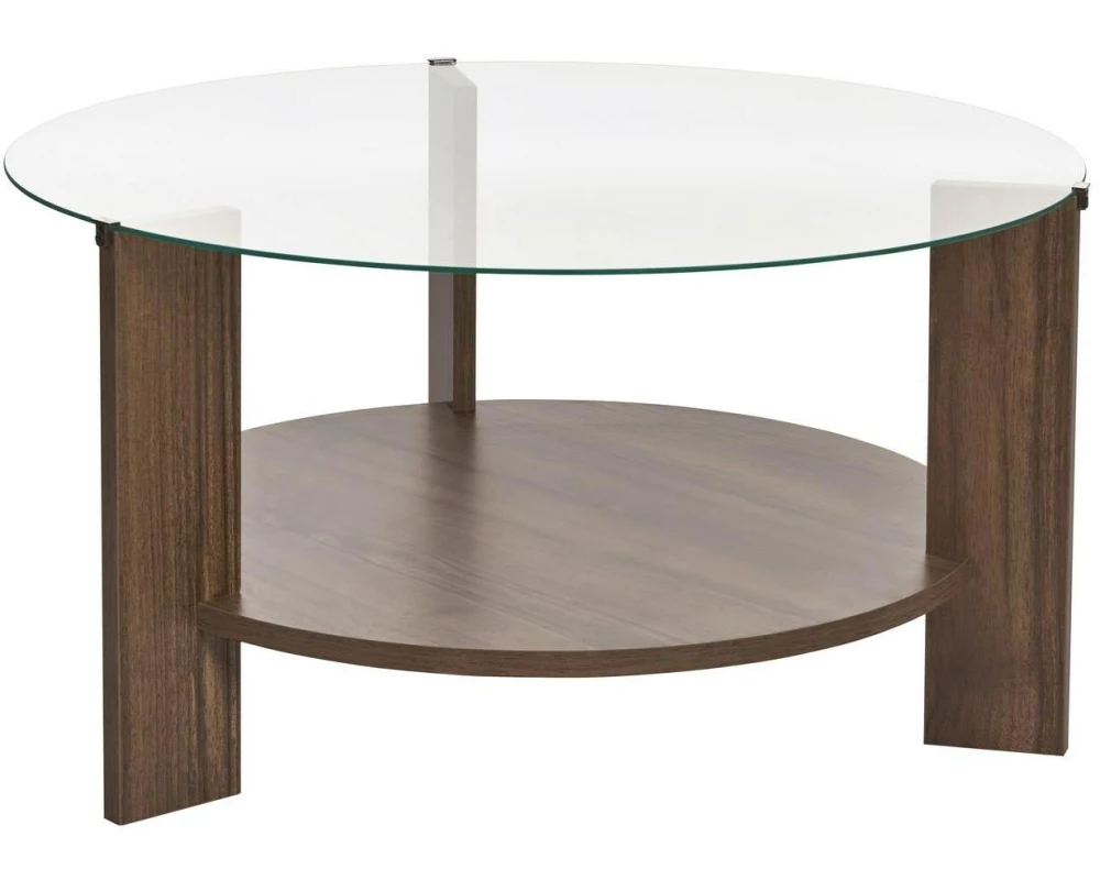 Woody Fashion Couchtisch Clara Walnut 75 x 40 cm, Braun/Transparent