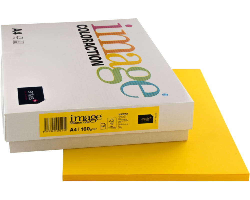 IMAGE COLORACTION Kopierpapier Hawaii A4 266725 intensivgelb, 160g 250 Blatt