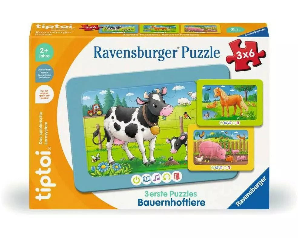 tiptoi 3 erste Puzzles: Bauernhoftiere