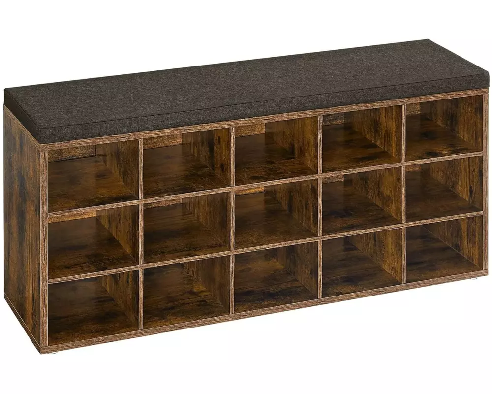 VASAGLE Schuhschrank Industrial 105 x 48 cm, Braun