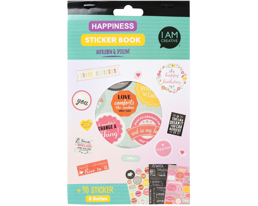 I AM CREATIVE Stickerbook Happiness 4087.504 5 Blatt
