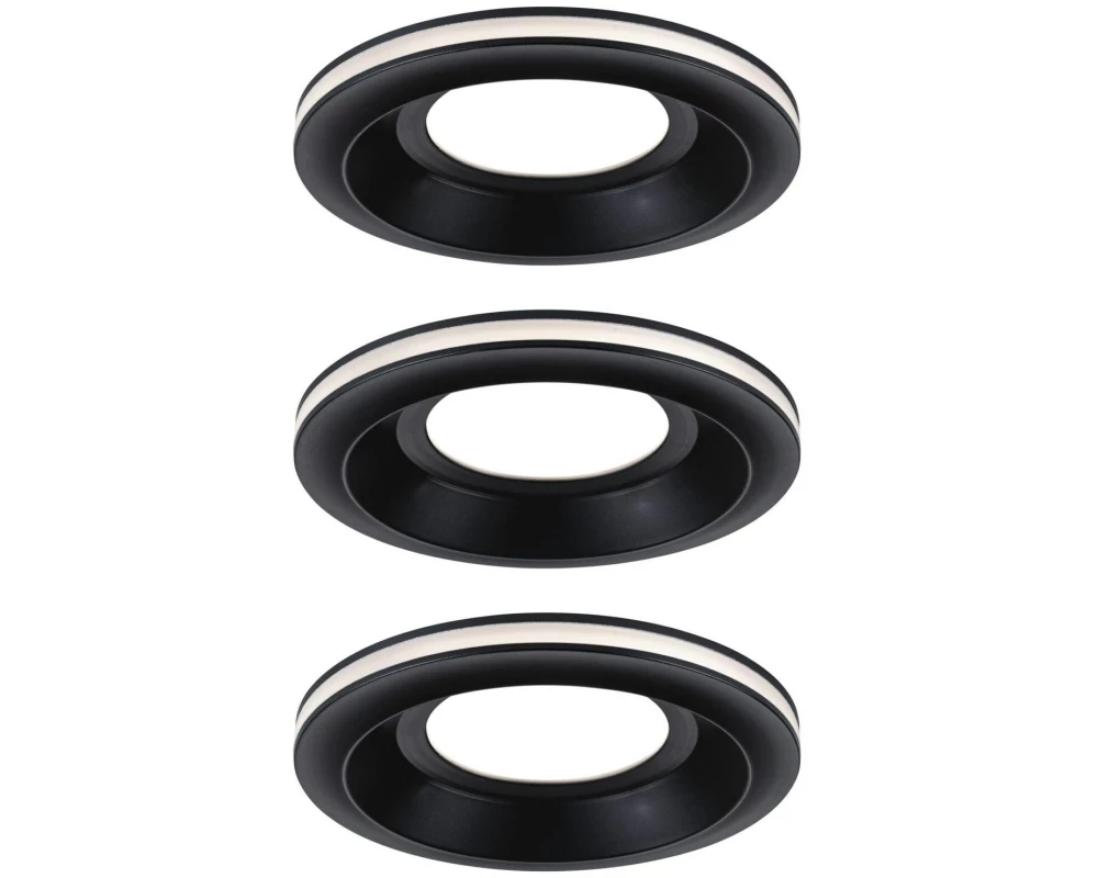 Paulmann Einbauleuchte LED Sormus 3er-Set Schwarz