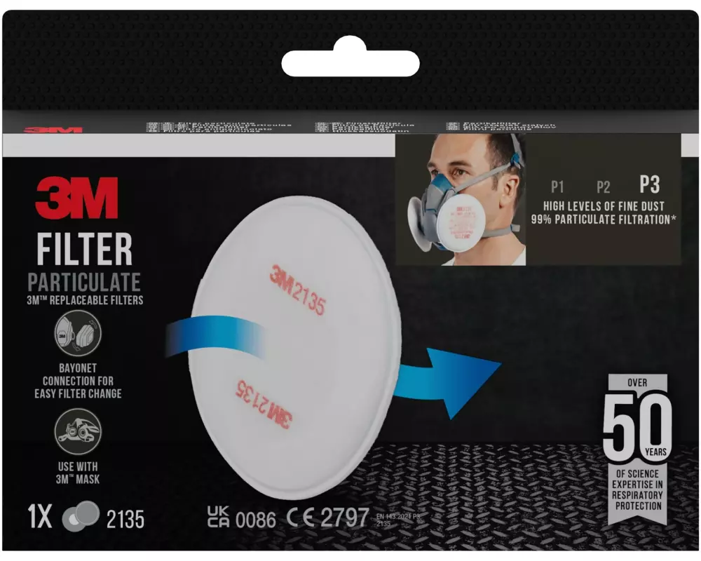 3M Ersatzfilter 2135 P3 für Serie 6000 & 7000, 1 Paar