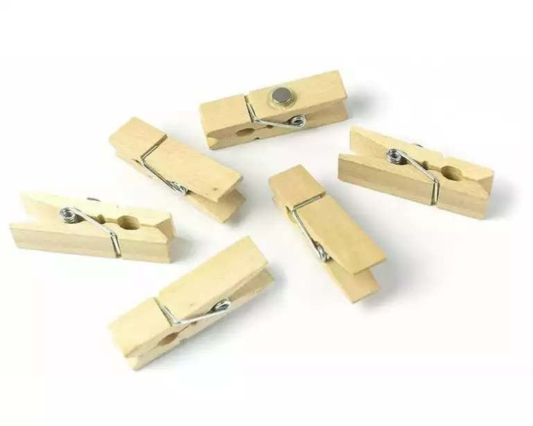 Trendform Haftmagnet Holzklammer 6er Set, Braun