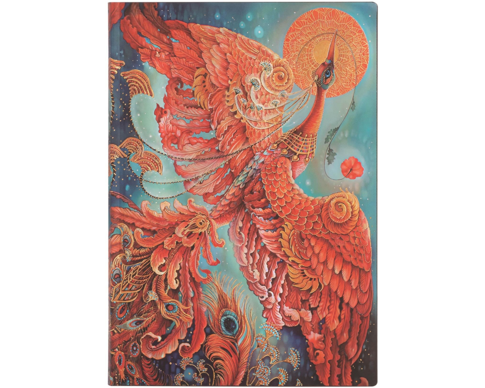 PAPERBLANKS Notizbuch Feuervogel Midi FB8211-8 liniert 176 Seiten