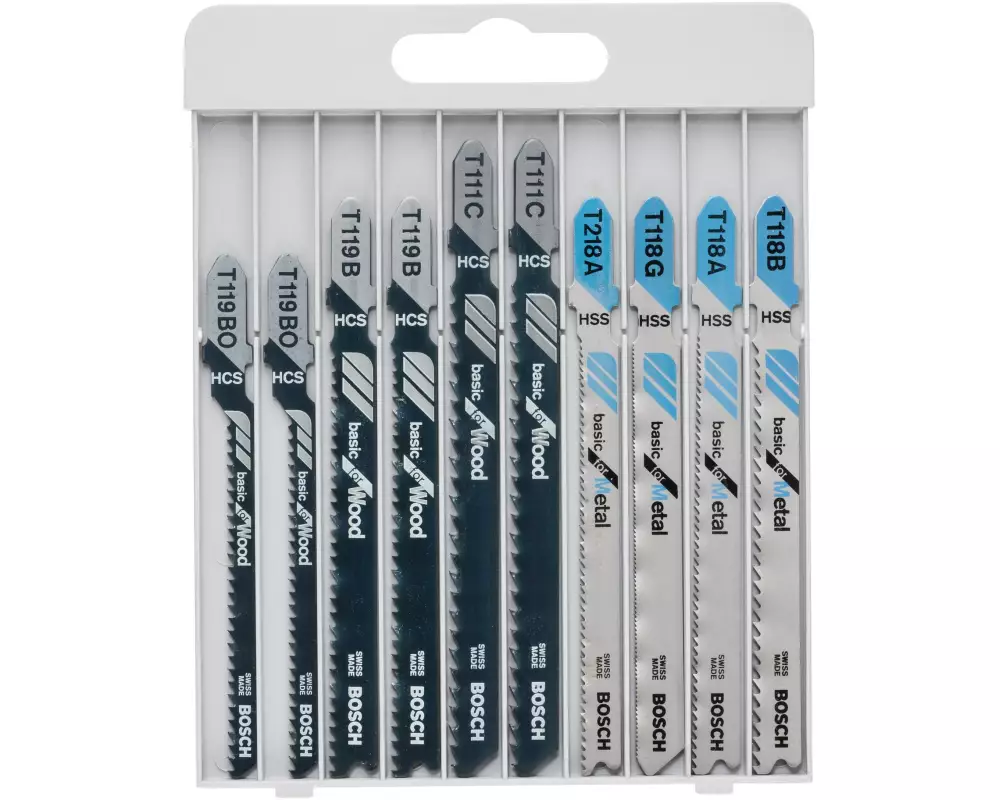 Bosch Professional Stichsägeblätter-Set Basic for Metal & Wood, 10-teilig