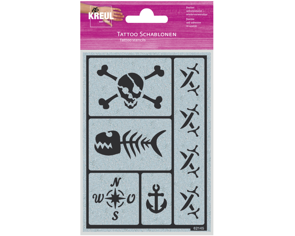 I AM CREATIVE Tattoo Schablone 62145 Pirates Party