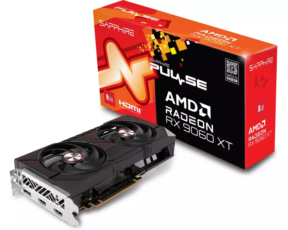 SAPPHIRE Grafikkarte AMD Radeon RX9060 XT PULSE OC 8GB GDDR6
