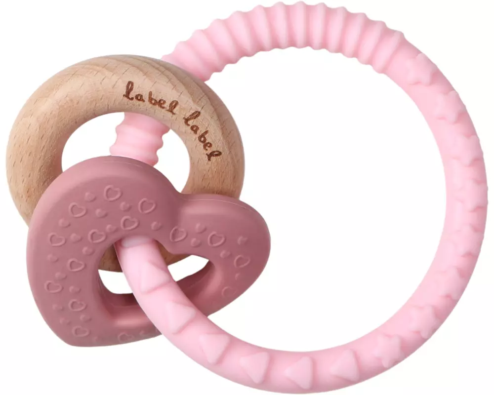 Label Label Beissring Herz Pink