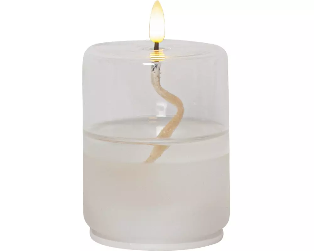 Star Trading LED-Kerze Flamme Float, Ø 8 x 13 cm, Transparent