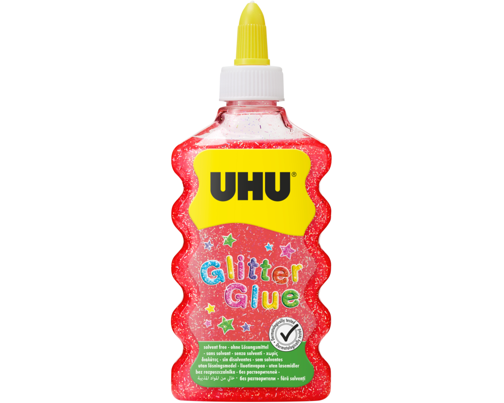 UHU Glitter Glue Maxi 510574 rot, 185g