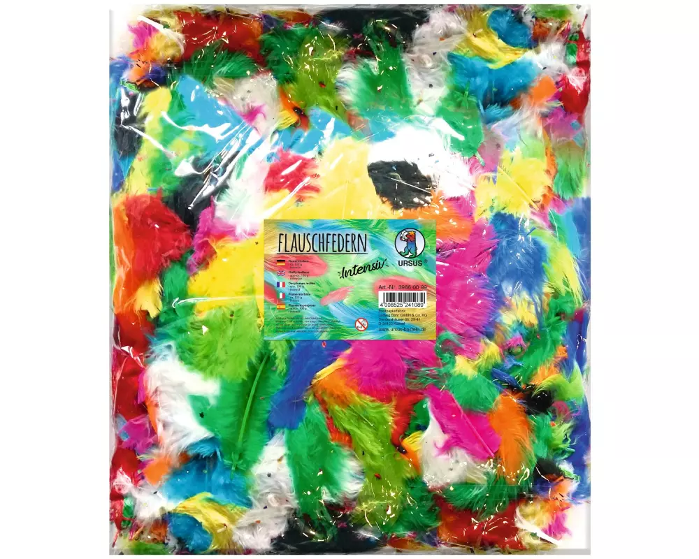URSUS Federn 100g, Blau/Grün/Rosa