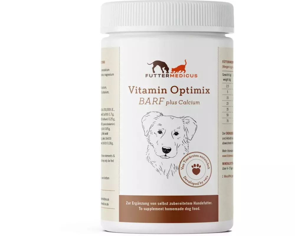 Futtermedicus Hunde-Nahrungsergänzung Barf Vitamin-Optimix Calcium, 1.5 kg