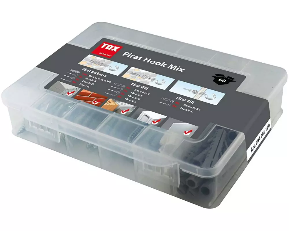 Tox-Dübel Hakendübel Pirat Hook Mix 60 Stück