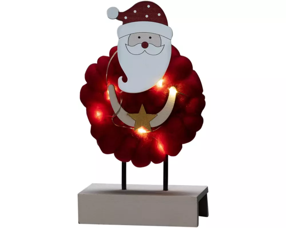 Konstsmide LED-Figur Santa, Holz & Baumwolle, 6 LED