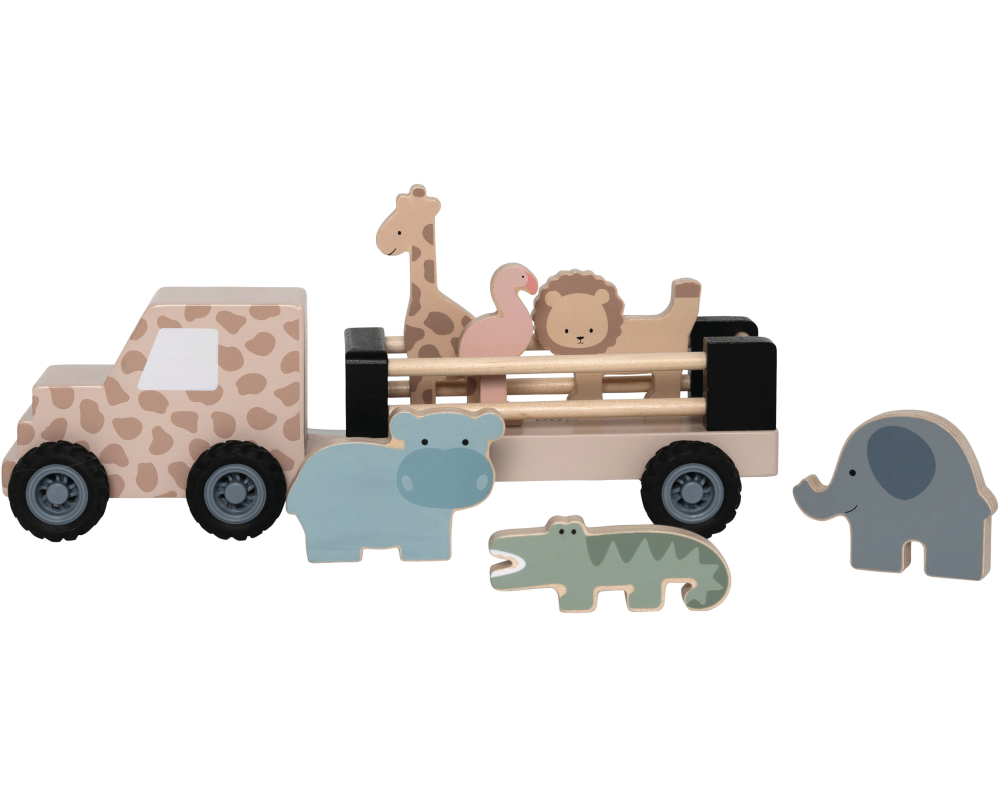 JABADABADO Tier Transporter W7294 Safari Jeep 32x11.5x12.5cm