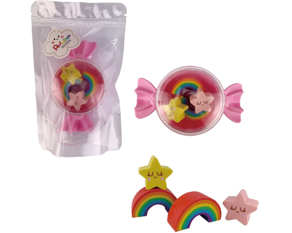 ROOST Radiergummi 4533 Regenbogen & Stern