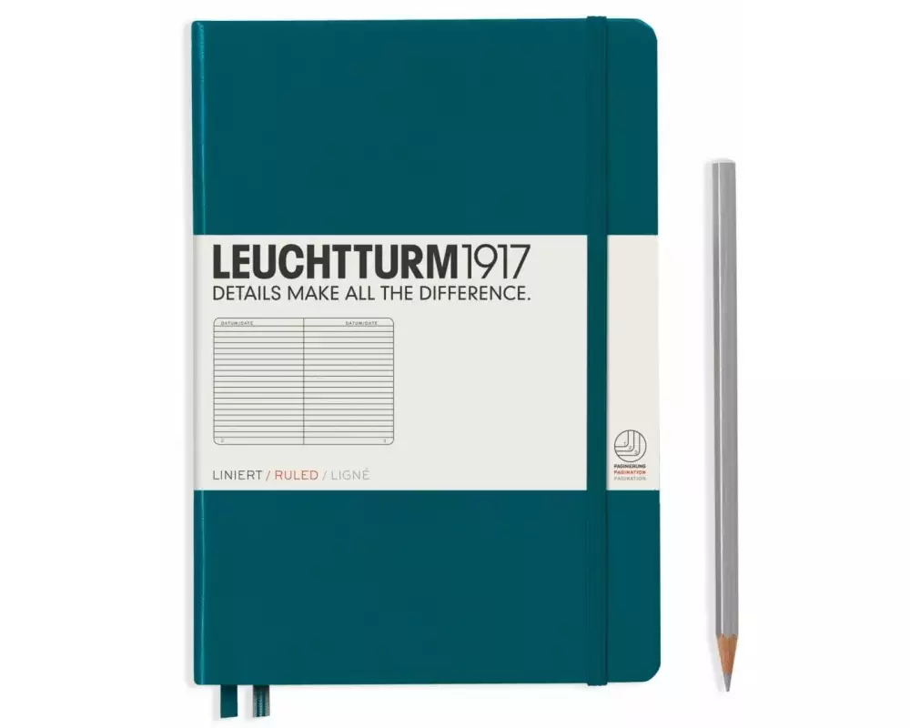 Leuchtturm Notizbuch Medium A5, Liniert, 2-teilig, Pacific Grün