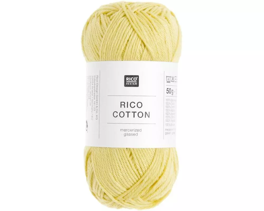 Rico Design Baumwollgarn Vanille, 50 g, 125 m