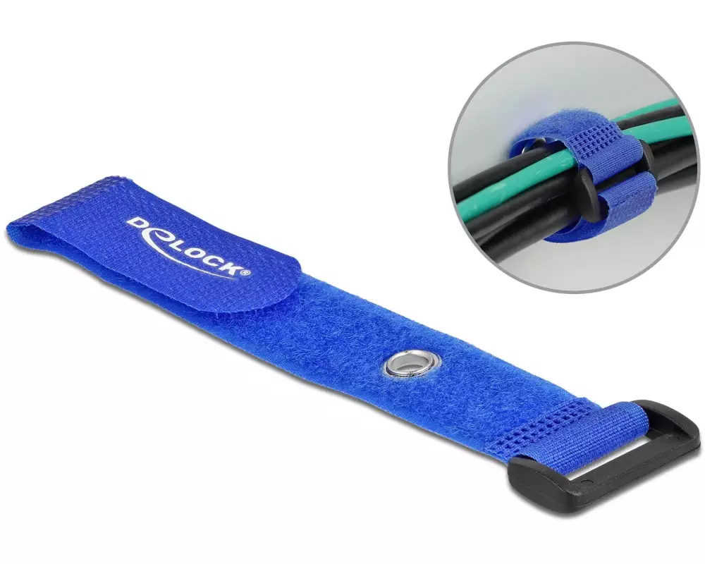 Delock Klettkabelbinder Blau 190 mm x 25 mm 5 Stück