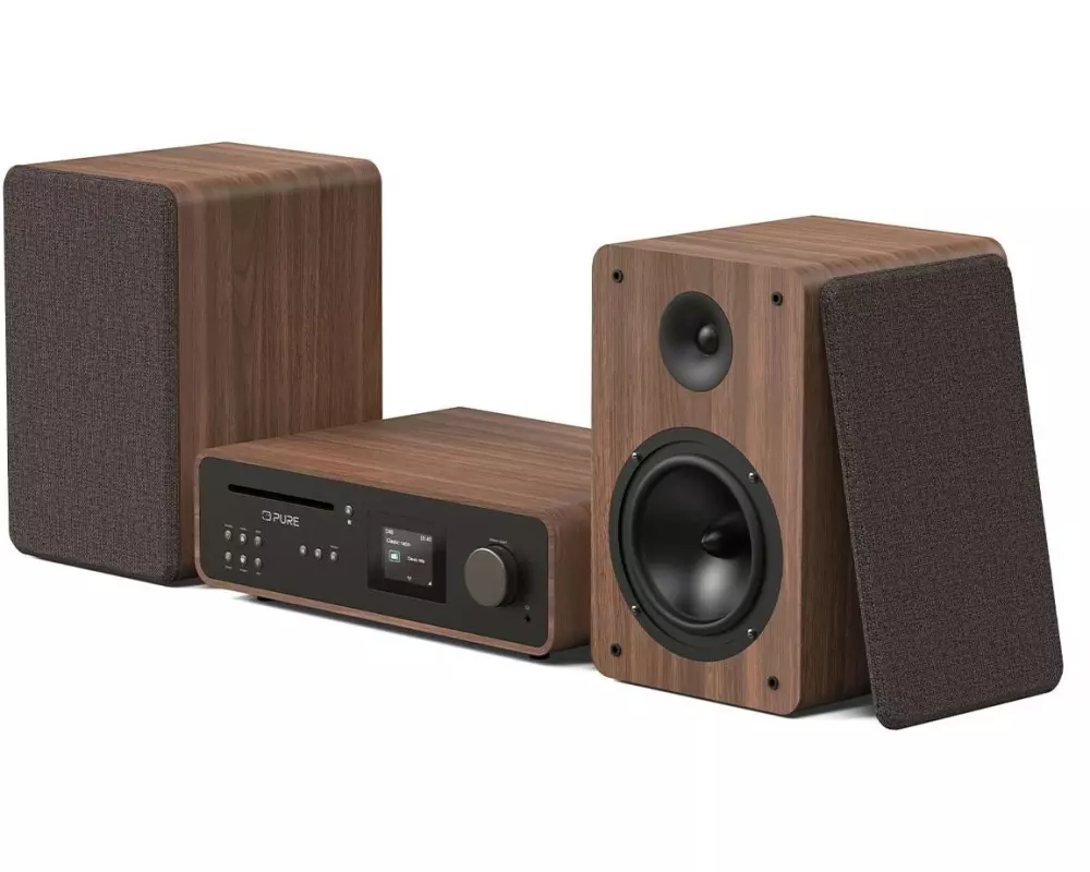 Pure Micro-HiFi Anlage Classic Stereo Schwarz/Walnuss