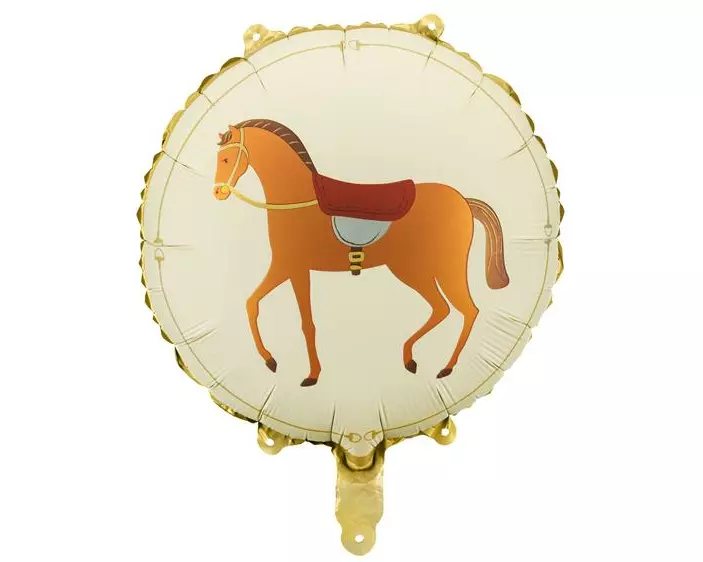 Partydeco Folienballon Pferd, Creme, 35 x 35 cm, 1 Stück
