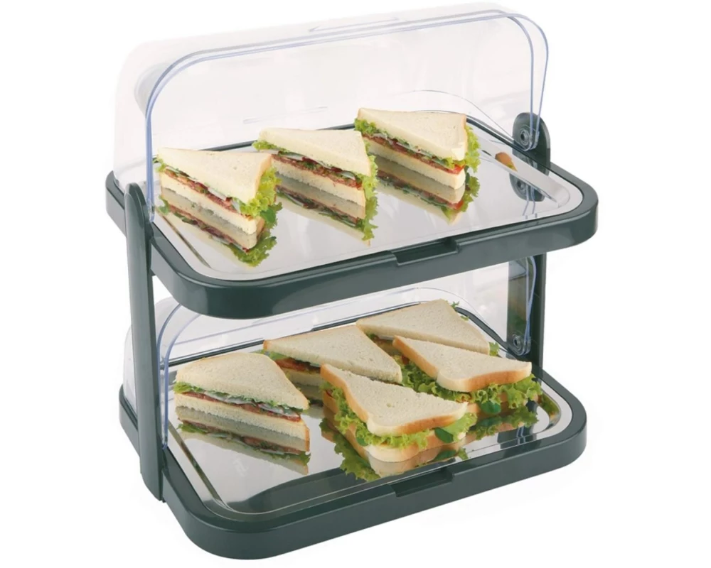 APS 8-tlg. Buffet Vitrine, Grau 44 x 32 cm H 44 cm