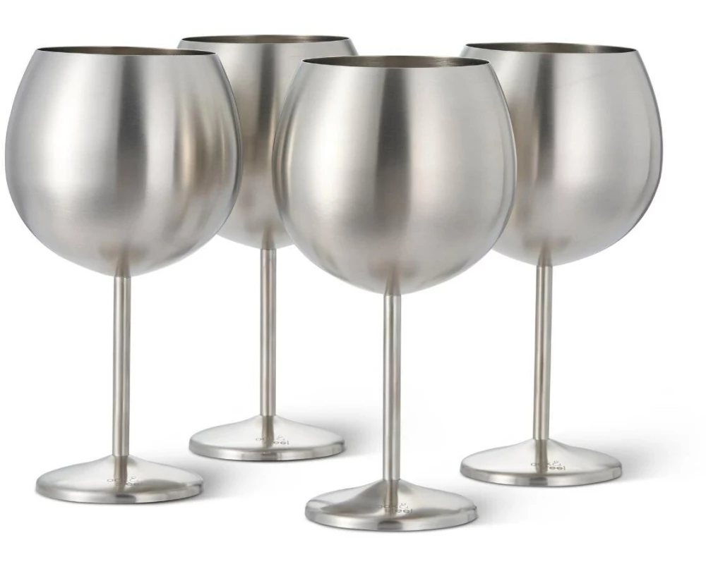 Oak & Steel Gin Glas 700 ml, 4 Stück, Silber