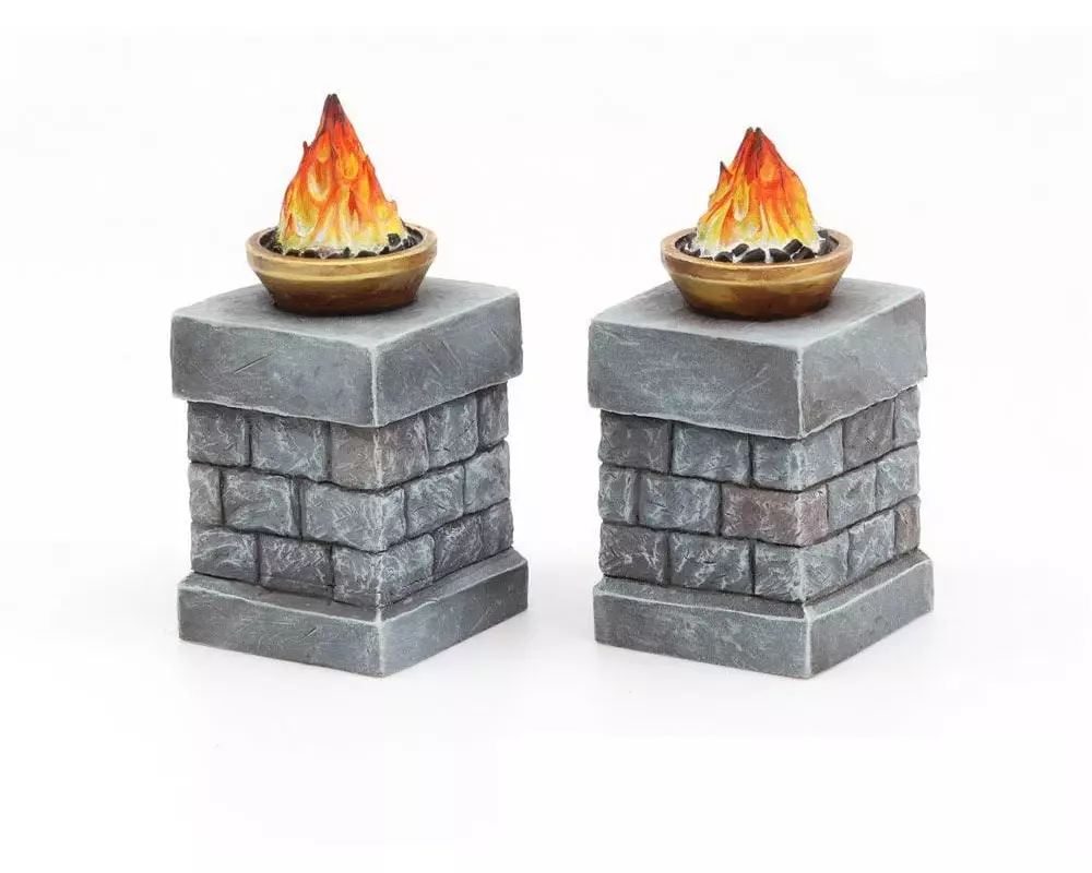 Tabletop Art Dekoration Feuerschalen auf Säulen – Set 1 2 Teile