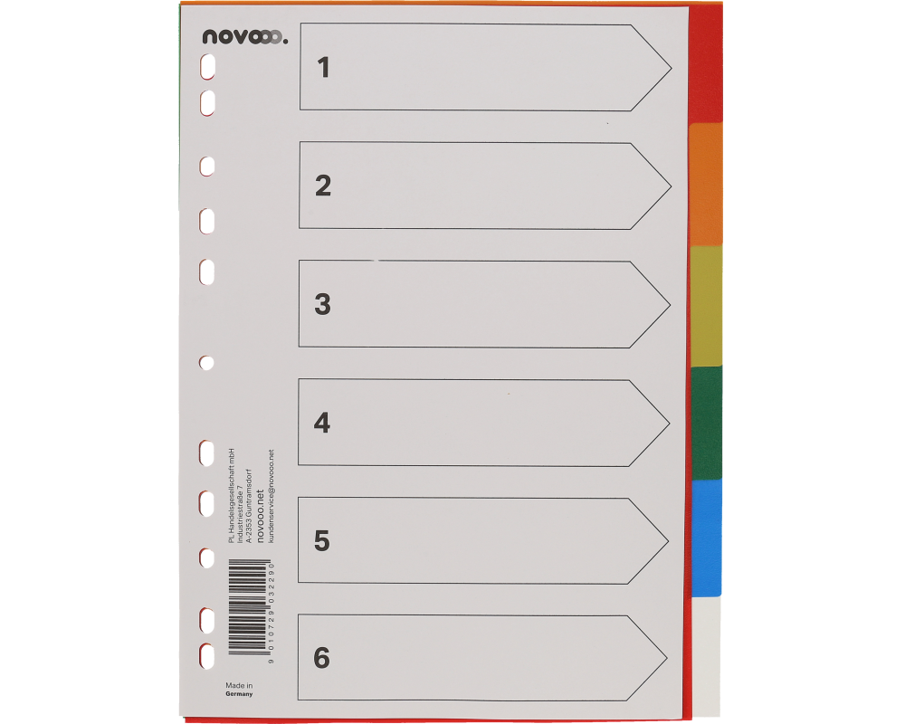 NOVOOO Register PP A4 40981 multicolor 6-teilig