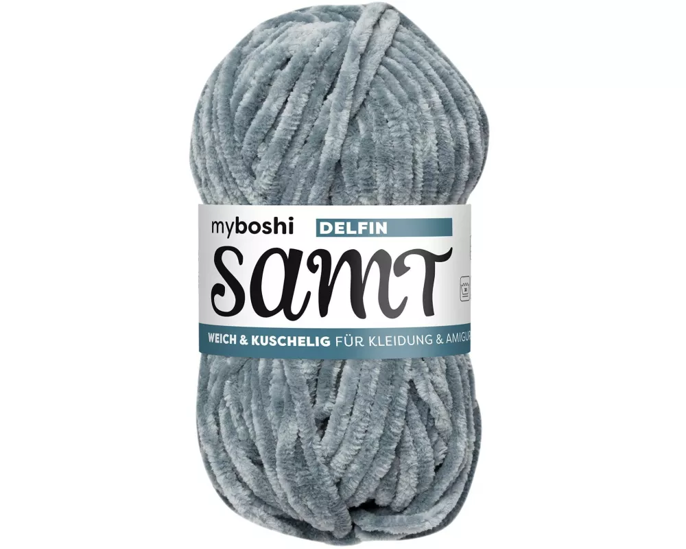 myBoshi Wolle Chenille Samt Delfin 100 g, 100 m