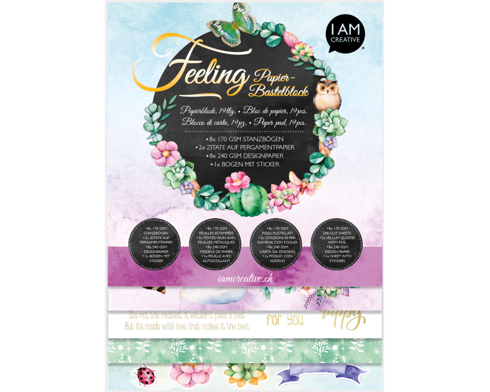 I AM CREATIVE Papier-Bastelblock 4087.598 Feeling