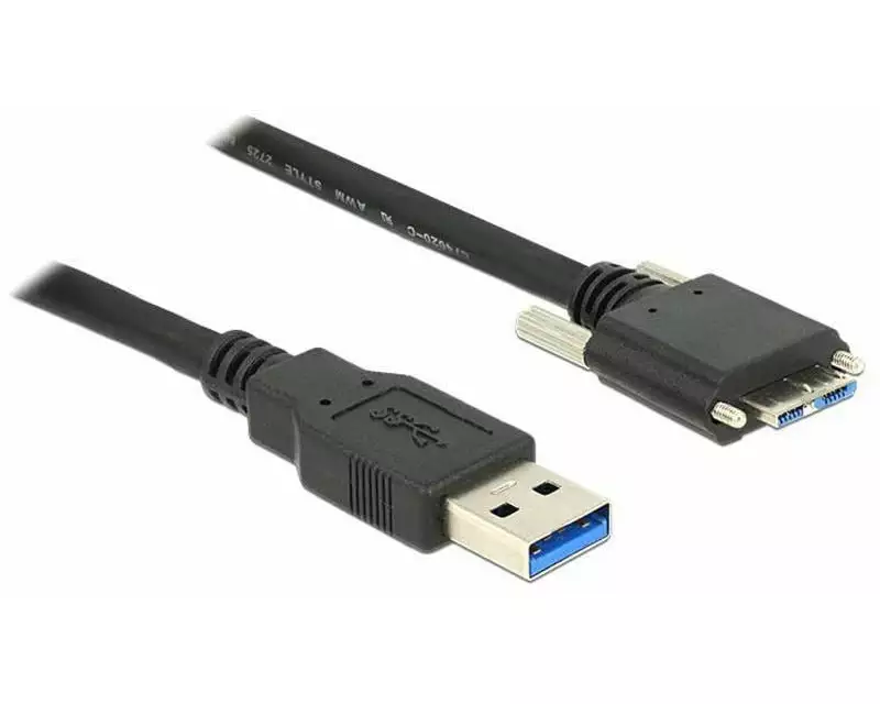 Delock USB 3.0-Kabel verschraubbar USB-A - Micro-USB B 1 m
