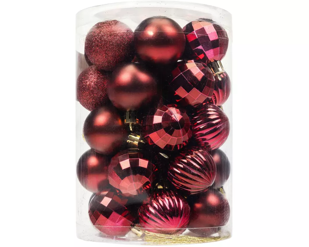COCON Weihnachtskugel 34 Stück, Bordeaux
